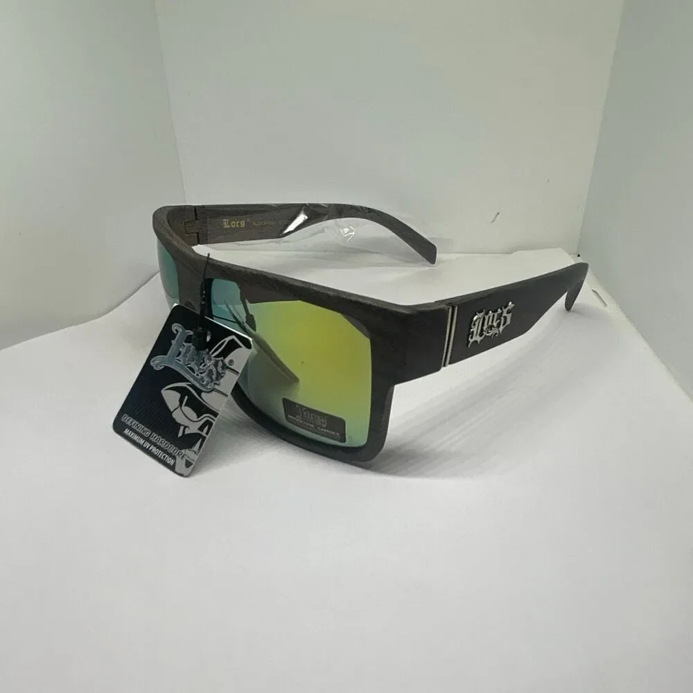 Locs Woodgrain Mirrored Style UV Protection Sunglasses New with Tags